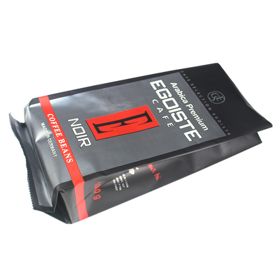 Heat Seal Matte Black Side Gusset Kantong Kopi Berdiri Ziplock Plastik Kantong 12oz