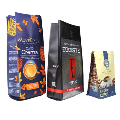 Kantong Kemasan Kopi Zipper 250g 500g 1kg Aluminium Foil Kantong Kopi Dengan Degassing