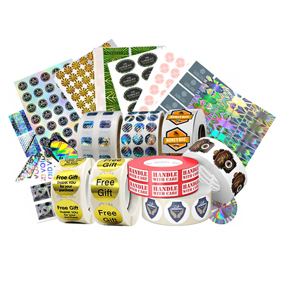 UV Security QR Code Hologram Sticker Label Permanen / Dapat dilepas / Perekat panas