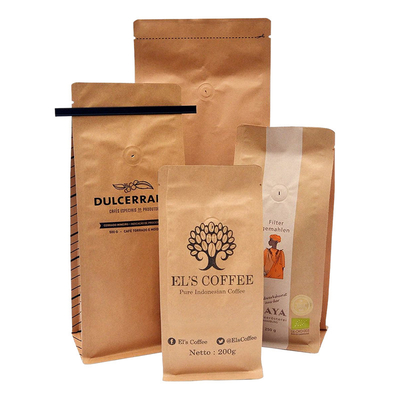 Komposable Biodegradable Stand Up Bag Bau Proof Makanan Snack Tas Kemasan Kopi