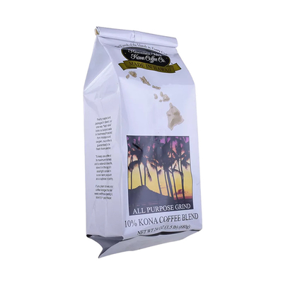 Heat Seal Matte Hitam Stand Up Ziplock Plastik Tas 1kg Sisi Kopi Gueest Bagian Bawah Tas Kopi