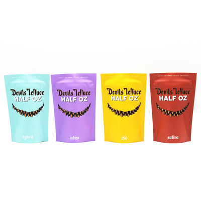 Pencetakan Digital Folium Aluminium Frosted Mylar Bag Weed / Energy Bar Zipper Mylar Bag