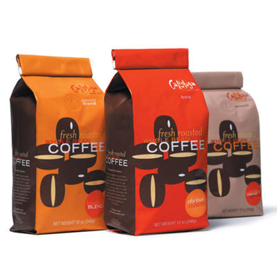 Custom Printed Stand Up Bag Tas Kopi Flat Bottom Tas Kemasan Kopi Tas Dengan Katup