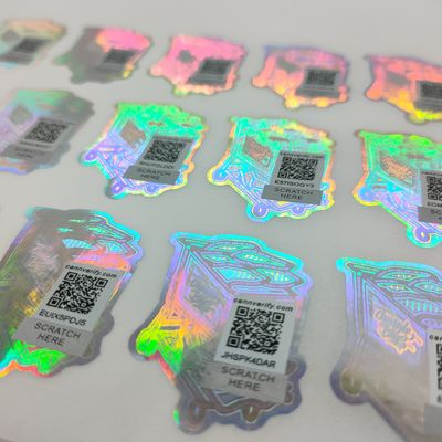FDA Anti-pemalsuan Label 80 Mikron 3D Holographic Sticker PE Film