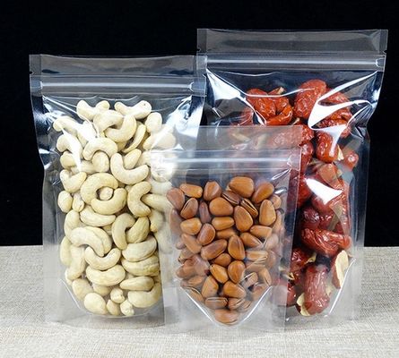 Waterproof CPP 150MU Transparent Stand Up Bags Untuk Pengemasan Makanan