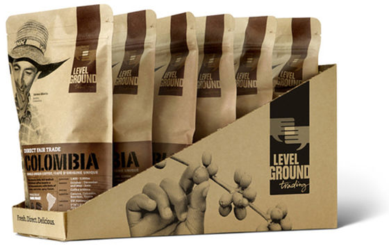 SGS Laminasi Kantong Kertas Kraft 3oz 100g Custom Printed Kantong Kopi