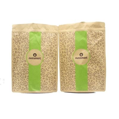 Disesuaikan dicetak ziplockk Brown Kraft Paper Stand Up Bag untuk Teh Stand Up Zipper Bag