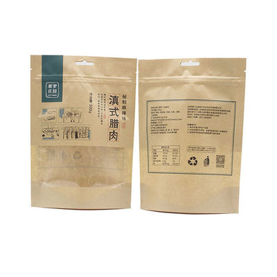 Penutup panas Biodegradable Stand Up Bags Compostable Bags yang dapat ditutup kembali
