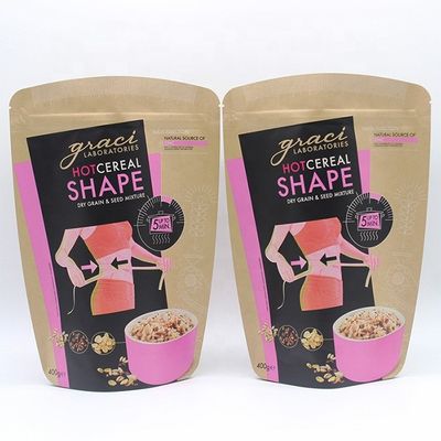 7g Biodegradable Stand Up Bags CMYK Printed Kraft Paper Kantong Kopi