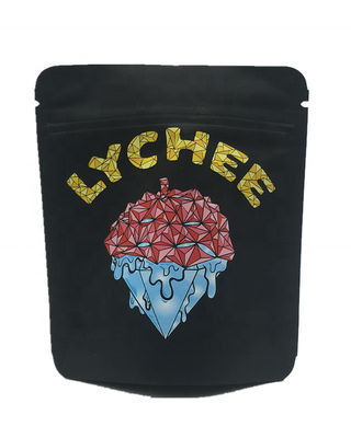 110 Mikron Soft Touch Mylar Bag Doypack Tear Notch Kemasan kantong yang bisa ditutup kembali