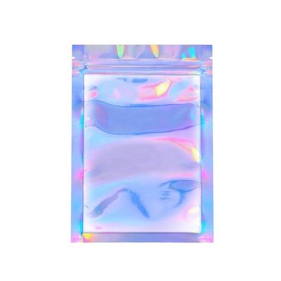 Petik Mylar Plastik Biodegradable Heat Sealing Zipper Tiga Sisi Kemasan Makanan Kantong Holographic