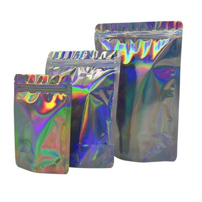 VMPET Holographic Stand Up Pouch Biodegradable Aluminium Foil Pouches