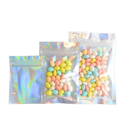 7x9cm Holographic Stand Up Pouch 11x14cm Kantong Plastik Foil Perak ISO9001