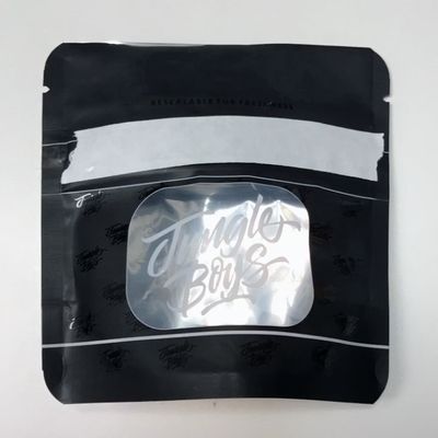 VMPET Matte Black Stand Up Bag 3.5g Mylar Lihat Melalui Zip Bags