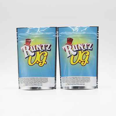 Plastik Cetak Aluminium Foil Stand Up Kantong Food Grade Weed Zipper Bag