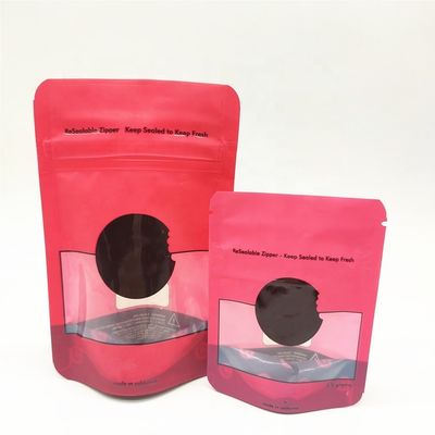 Buah Kering 160 Mikron Lihat Melalui Kantong Tear Notch Zip Lock Kantong yang Bisa Ditutup Kembali