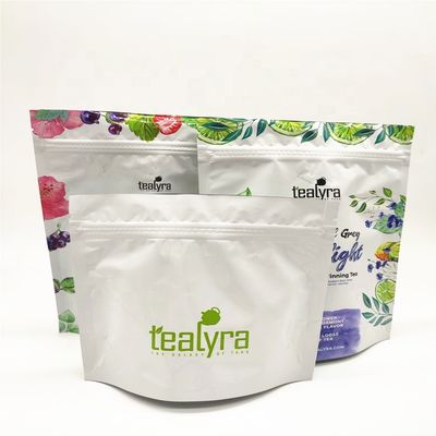 Kantong teh tahan bau yang dapat ditutup kembali dengan ritsleting Kemasan plastik yang dapat dimakan Kantong makanan
