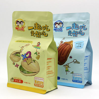 200g tas bawah datar MOPP Bags ziplockk kelas makanan