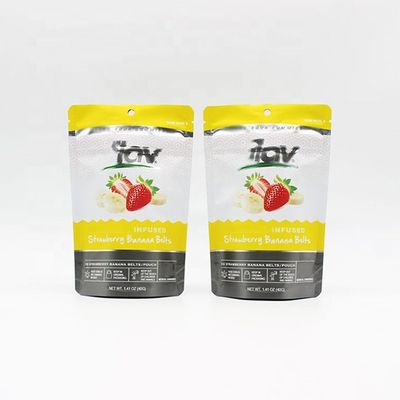 Bau Proof Cetak Aluminium Foil Zipper Tas Soft Touch Mylar Stand Up Kantong